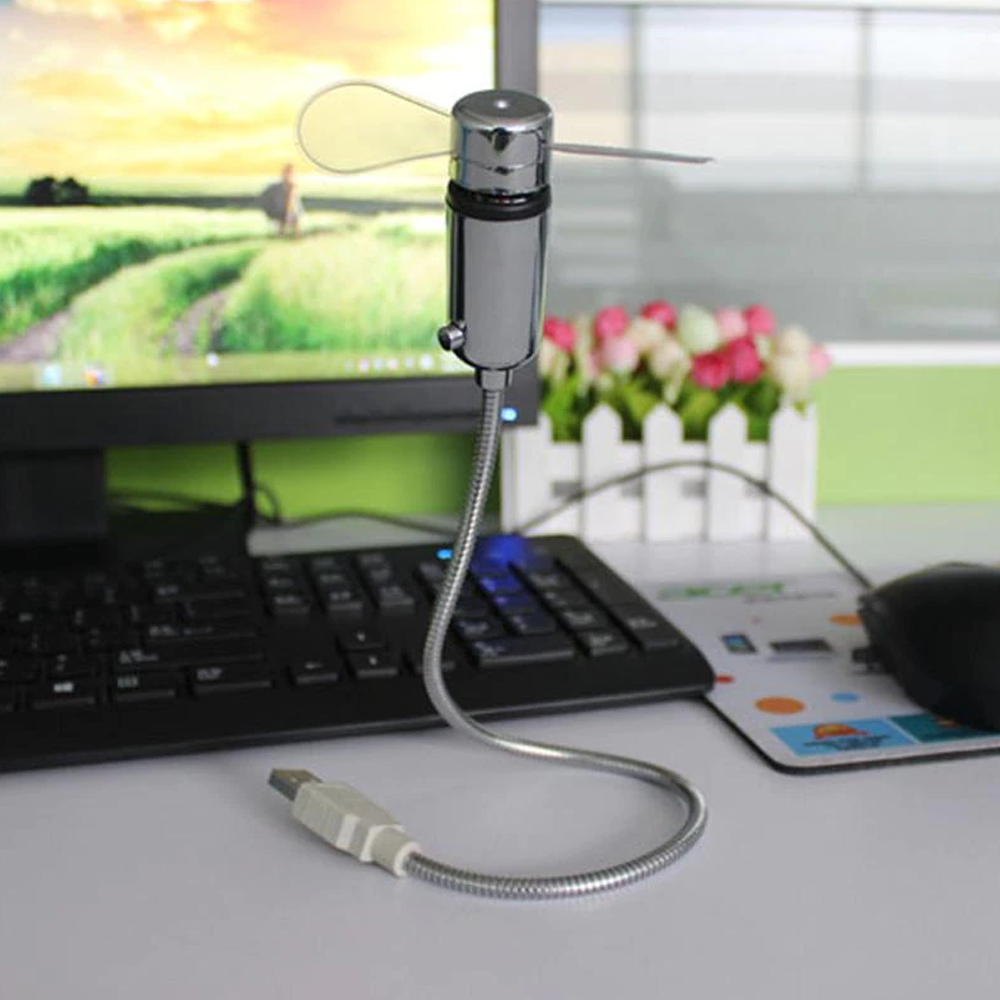 Flexible USB LED Clock Fan3
