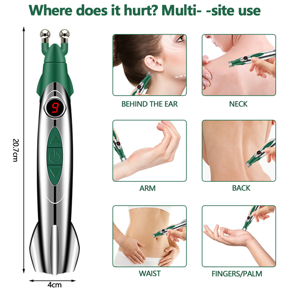 Using portable Meridian massager for muscle recovery