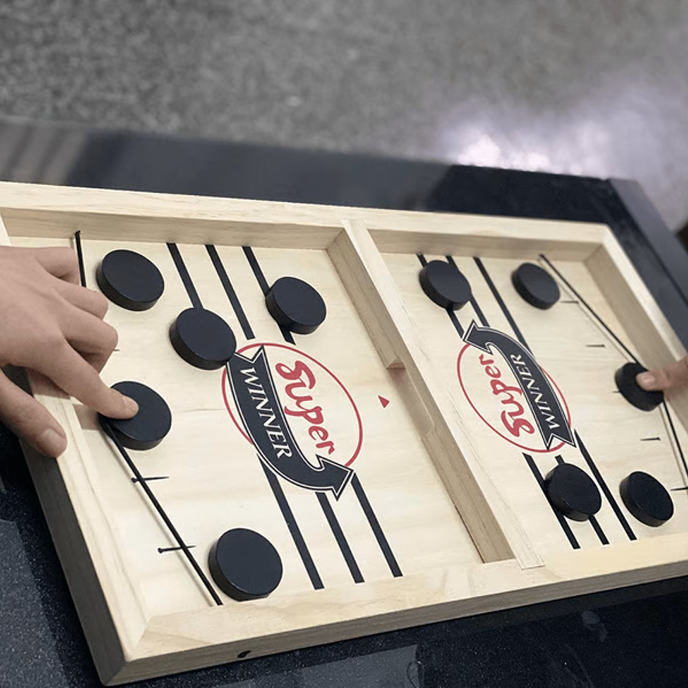 Wooden Slingshot Puck Game For Kids & Adults 6