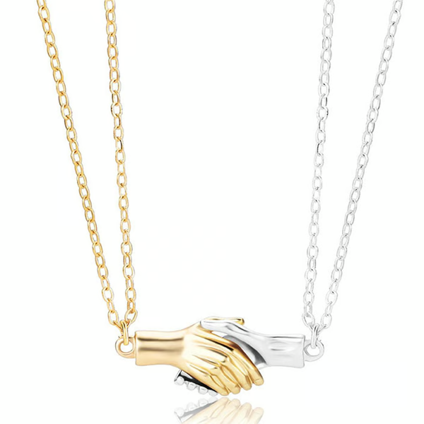 Hold Hands Couple Necklace Gold & silver