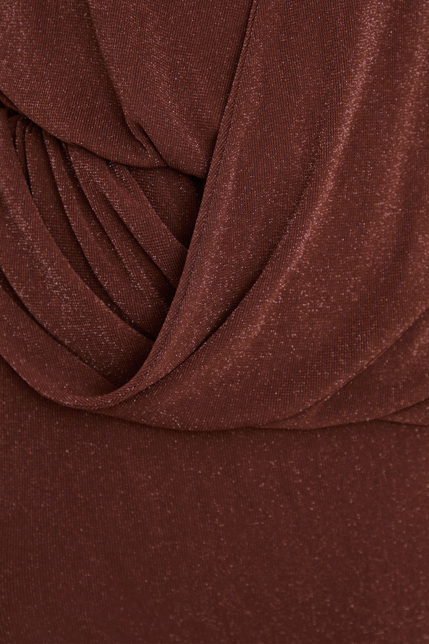 Velia | Brown Extreme Plunge-Neck Semi-Sheer Maxi Dress With Front High Split
