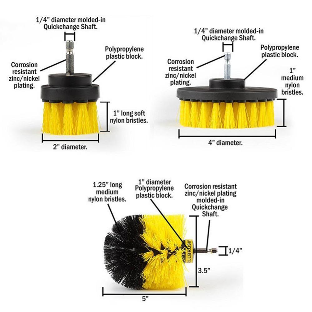 3-Brush Power Scrubber Drill Brush Attachment Kit10