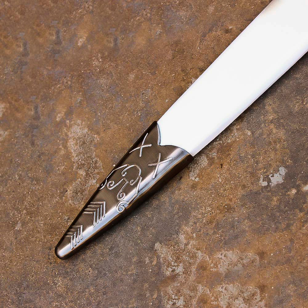 Engraved White Witcher Sword