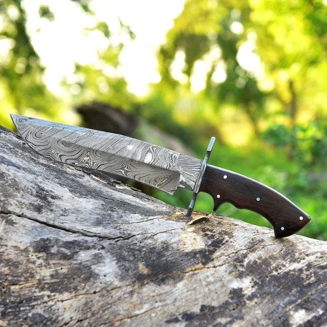 Full Tang Bowie Knife Damascus Hunting Bowie Survival Knife WFree Engraving (4).jpg