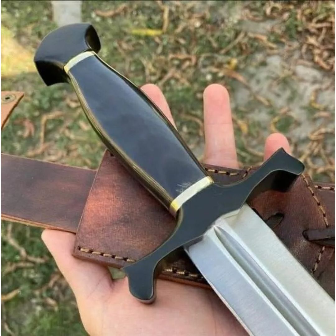 Dagger Knife Custom Handmade Double Edge Knife D2 Tool Steel Survival Bowie Knif (4).jpg