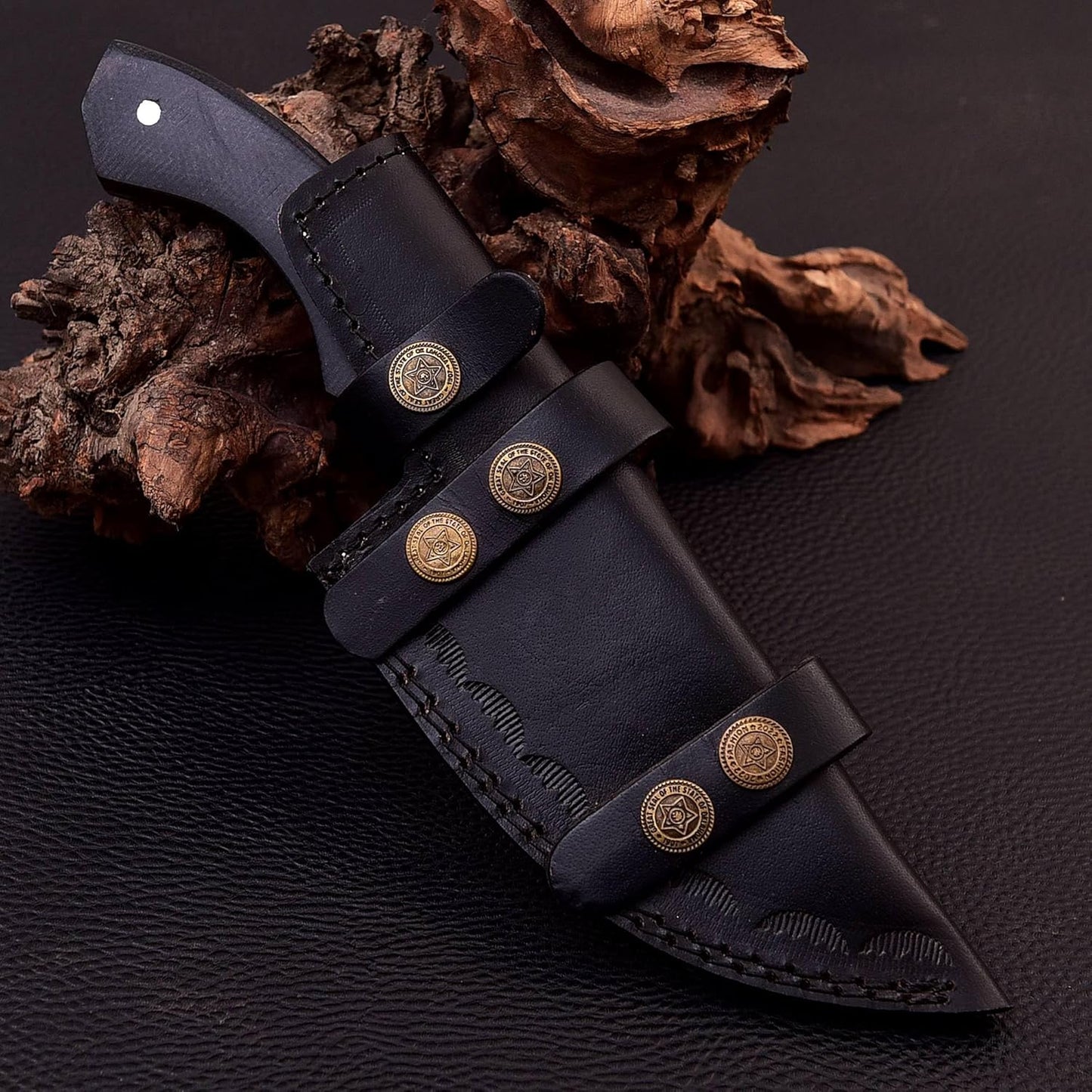 Alfari D2 Tracker Knife Full Tang Fixed Blade Hunting Knife EDC Horizontal Carry Knife Scout Carry 1