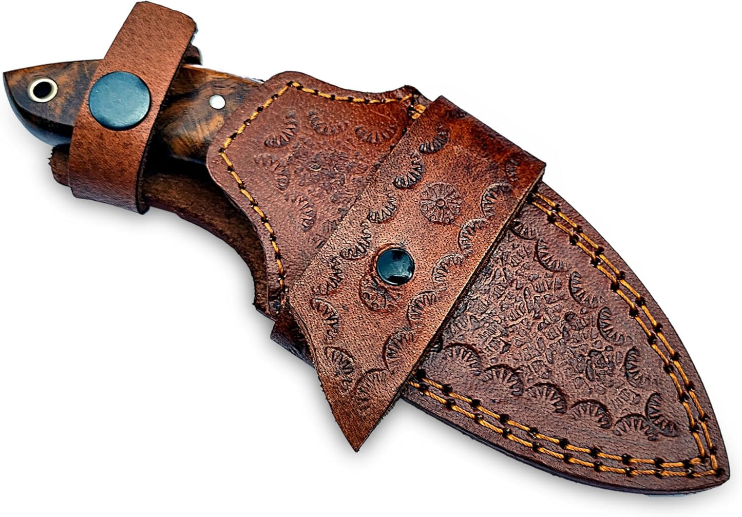 Handmade 8 Damascus Hunting Knife Bushcraft Fixed Blade Hunting Knife With Sheath And Rose Wood Ha 6