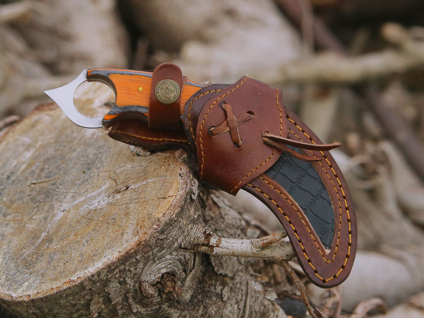 ALFARI Karambit Knife Fixed Blade With Sheath Claw Knife Black Organ Handle Sharp Blade Camping Kni 2
