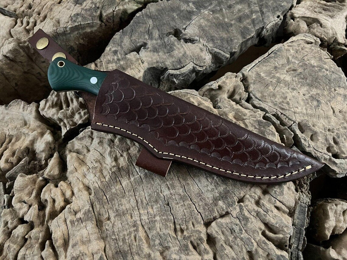 8 Inches Fixed Blade Hunting Knife With Leather Sheath Ideal For Outdoor Camping Skinning And Surv 1