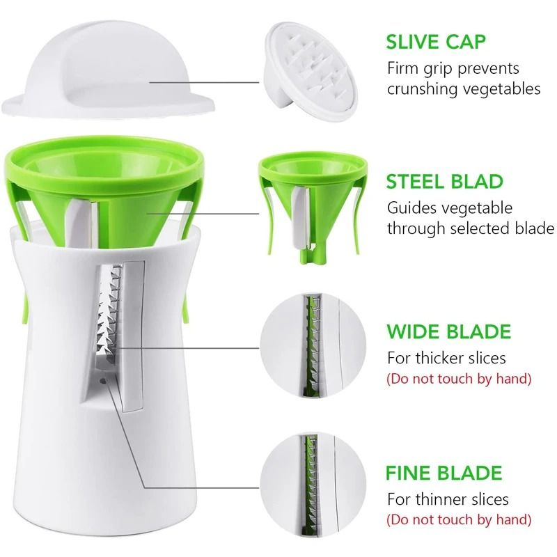 Heavy Duty Spiralizer Vegetable Slicer Zucchini Pasta Maker 7