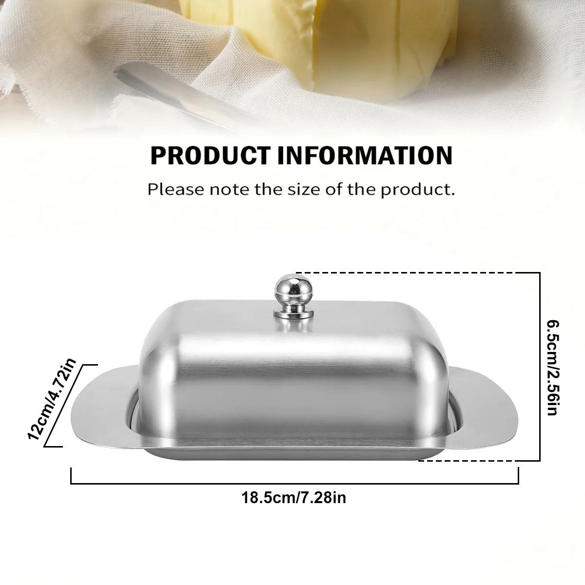 NonRust Butter Dish with Lid