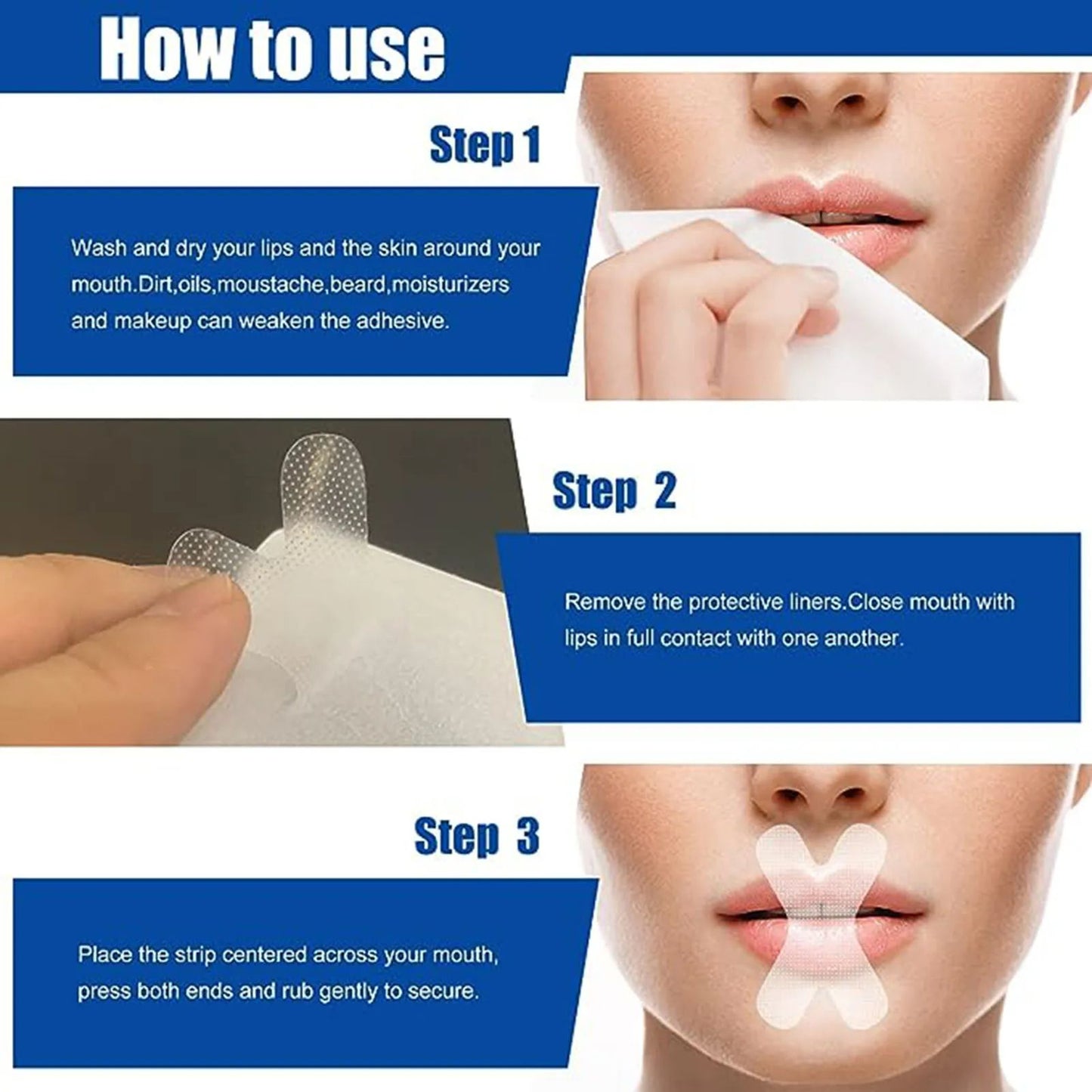 Anti Snoring Mouth Tape Transparent Breath Nasal Strips For Peaceful Sleep 5
