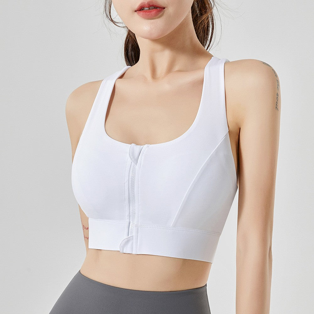 Front Zipper Sports Bra For Women ShockProof High Impact Yoga Bra QuickDry Fitness Top For Running 5
