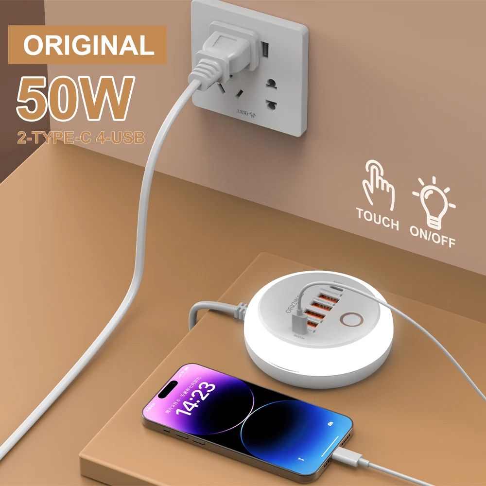 Multi Port USB C Wall Charger With Type C Fast Charging Adapter For IPhone Quick Mobile Phone Char