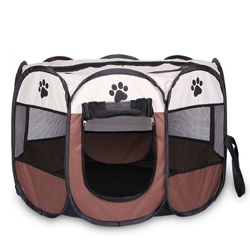 Large Dog Cages Cat Fences Foldable Pet Tent with Skylight Zipper Portable Kennel for Outdoor E