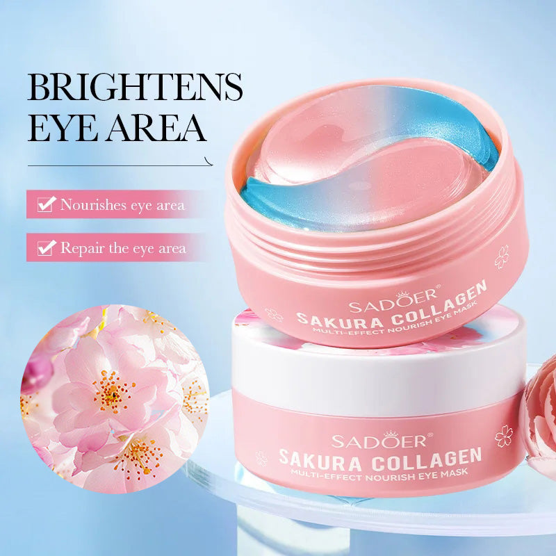 Anti Dark Circle Eye Mask Sakura Collagen Infused Eye Patches For Bags Removal Hydration Skin Firm 5