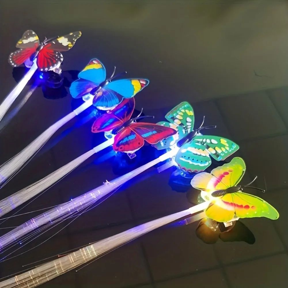 LED Butterfly Hair Clips Colorful Braids Wig For Women Party Festival Styles 5