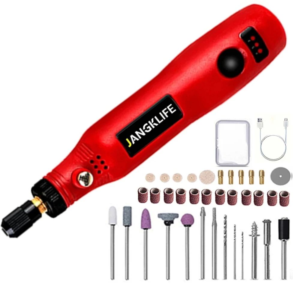 Mini Wireless USB Rotary Tool Kit Cordless Engraving Pen For DIY Wood Metal Glass Jewelry Projects 9