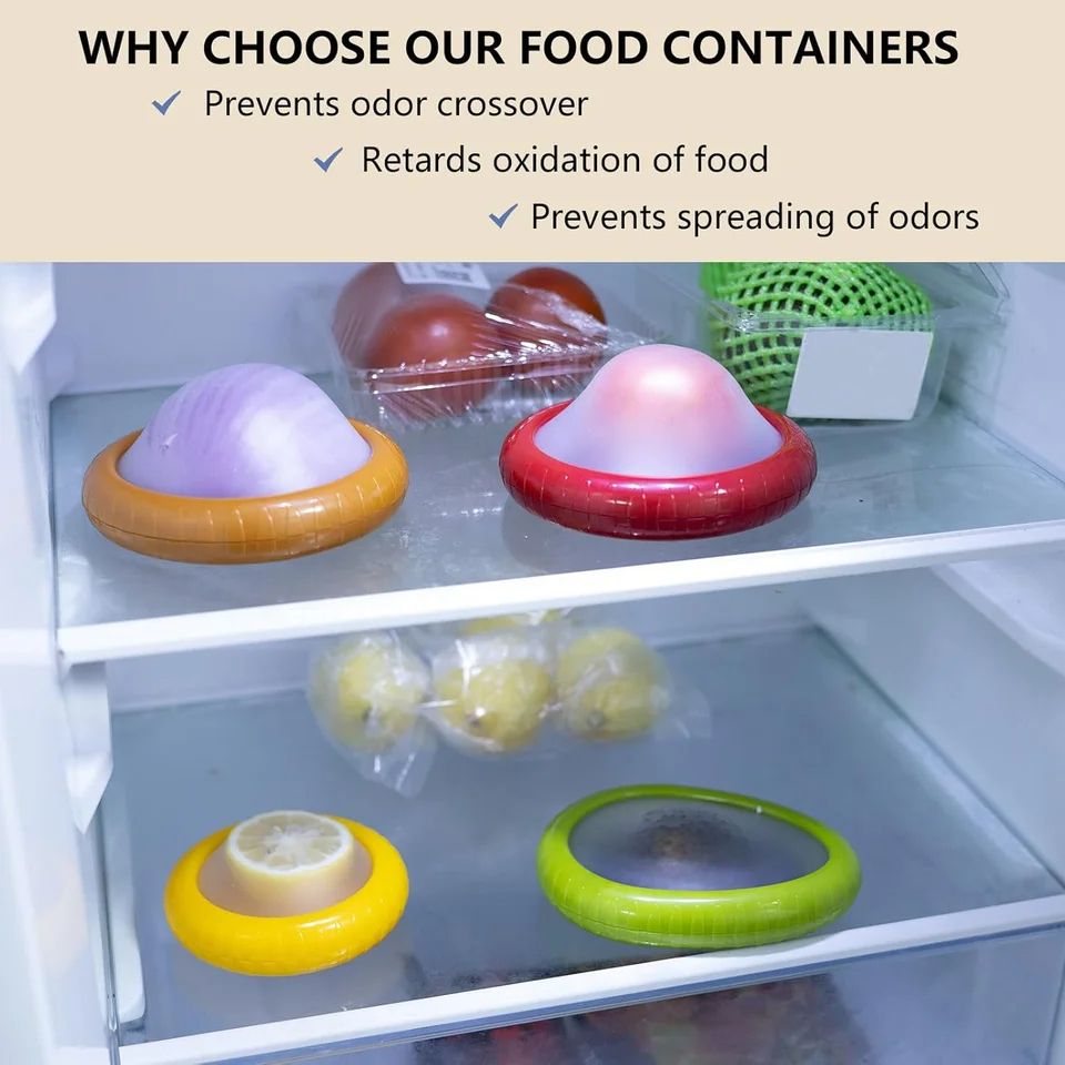 Silicone Fruit Storage Box Avocado Save Onion Storage Holder For Tomato Garlic Reusable Airtight F 5