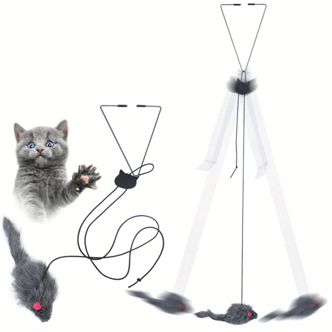 Door Hanging Cat Toy Stress Relieve Hanging Kitten Toy for Living Room Living OmDoor Fun