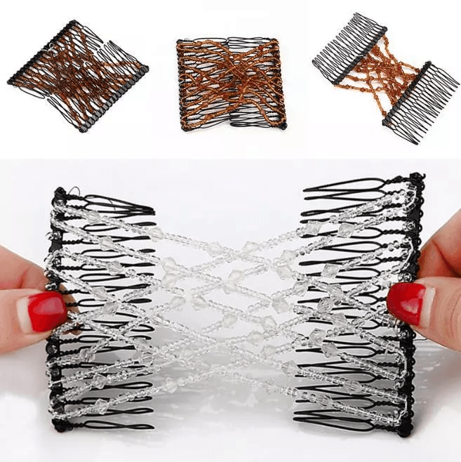 Women Elastic Beads Banana Clip Hairpin Stretch Magic Hair Comb Clip Accessories For Stylish Hair S 6