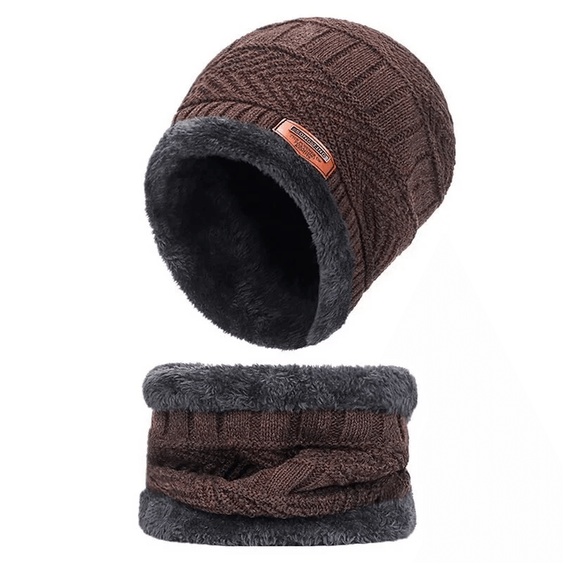 Mens Womens Winter Beanie Hat Scarf Set Warm Knit Hat And Thick Fleece Lined Cap For Cold Weather O 6