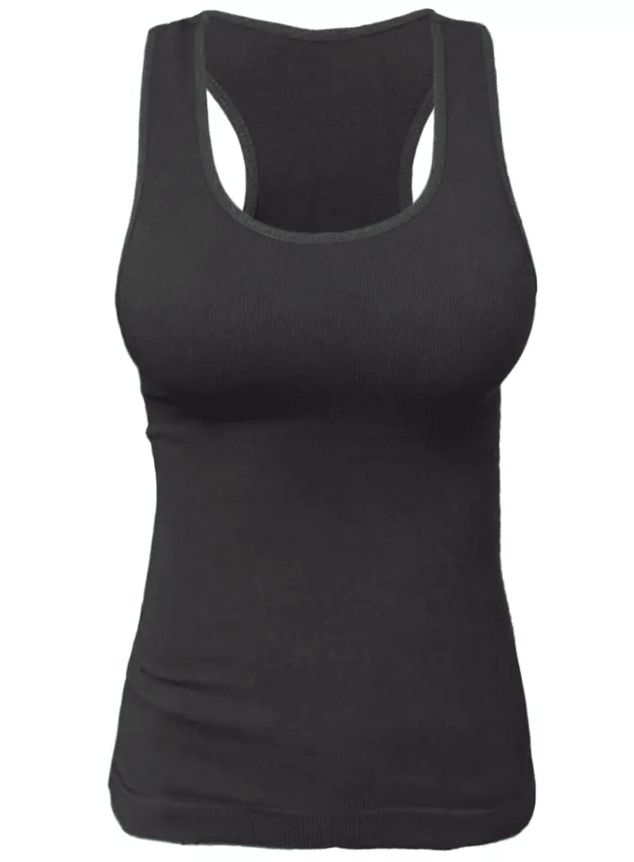 Seamless Ribbed Racerback Camisole Tank Compression Fit Yoga Gym Top 7
