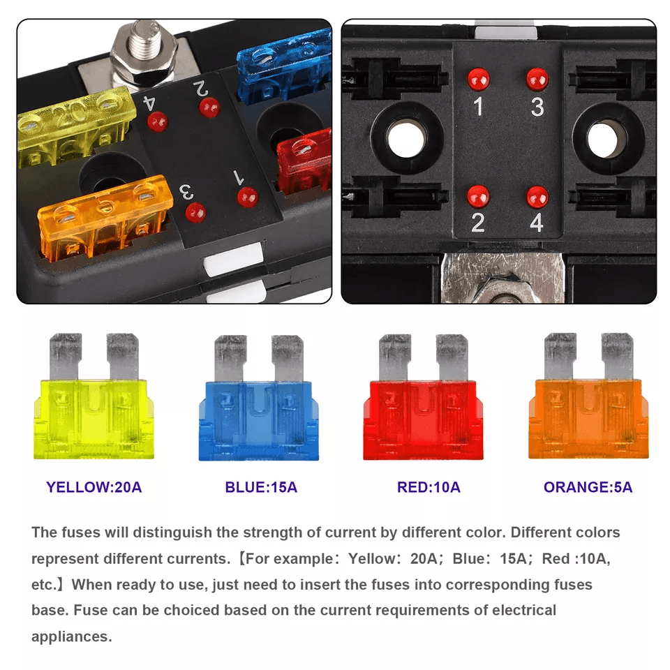 Auto Car Power Distribution Blade Fuse Holder Box Block Panel Board Universal Fuse Block For Vehicl 7