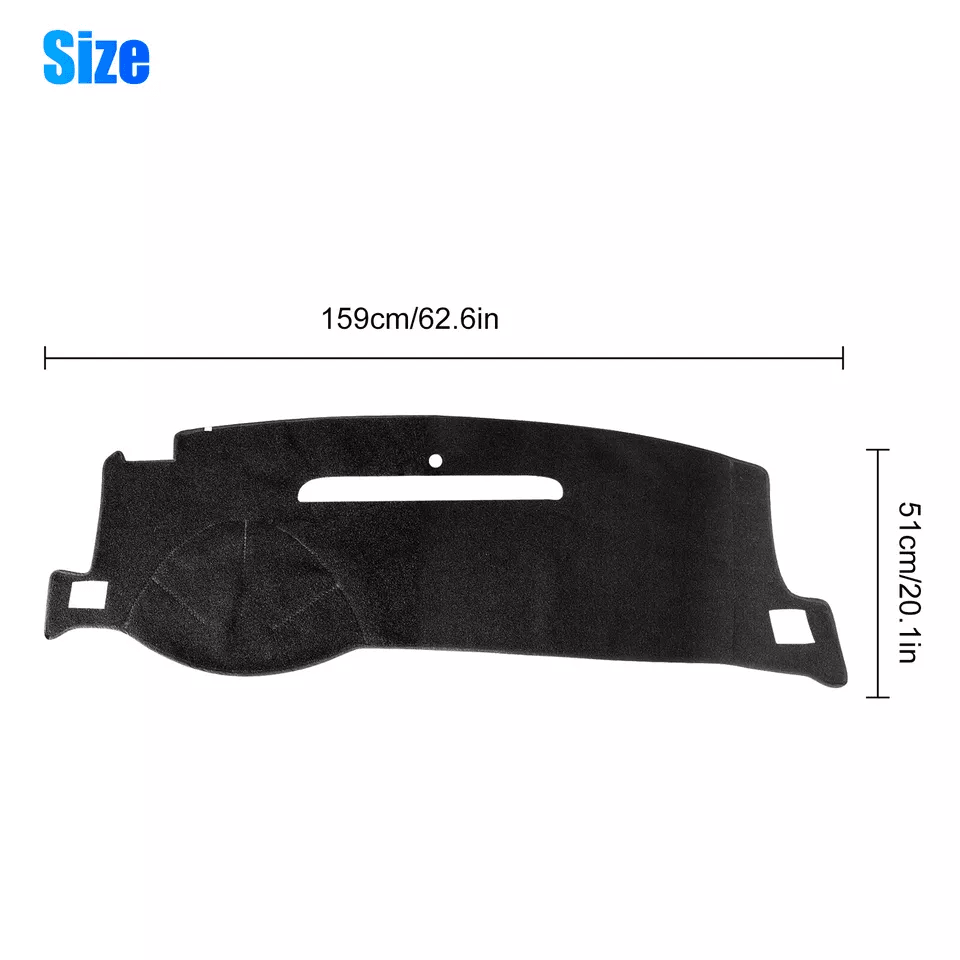 Black Dash Cover Mat Dashboard Sun Protector AntiUV Pad 4