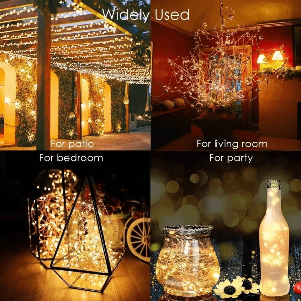 LED Solar Fairy String Lights Outdoor Waterproof Copper Wire Garden Decor 5