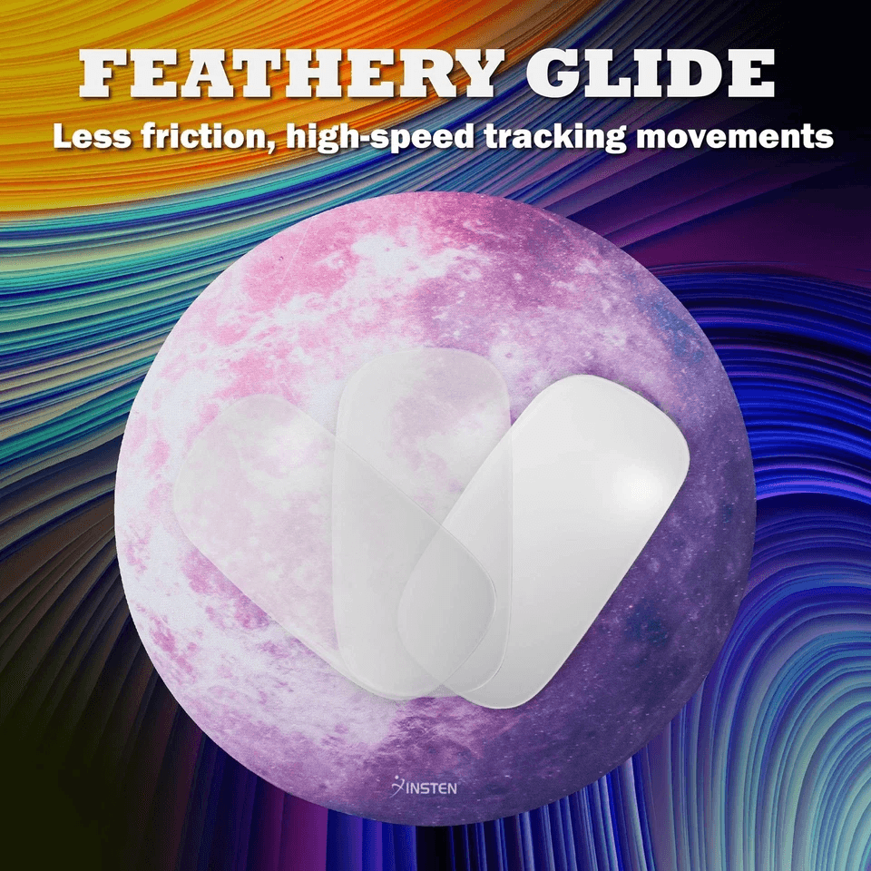 Round Galaxy Mouse Pad NonSlip Purple Venus Design For Gaming Office 5