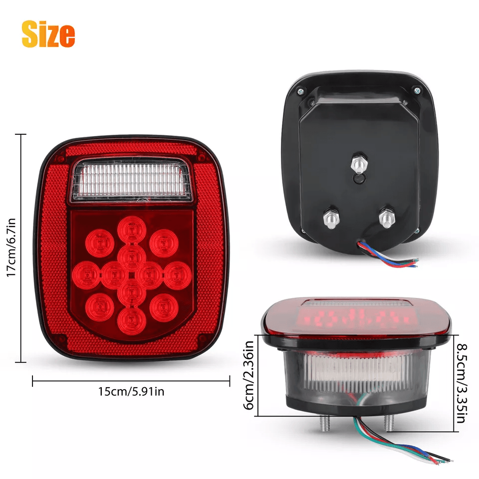 Rear LED Tail Lights With Brake License Plate Lamp Waterproof 39 LED Stop Turn Signal Lights For T 6