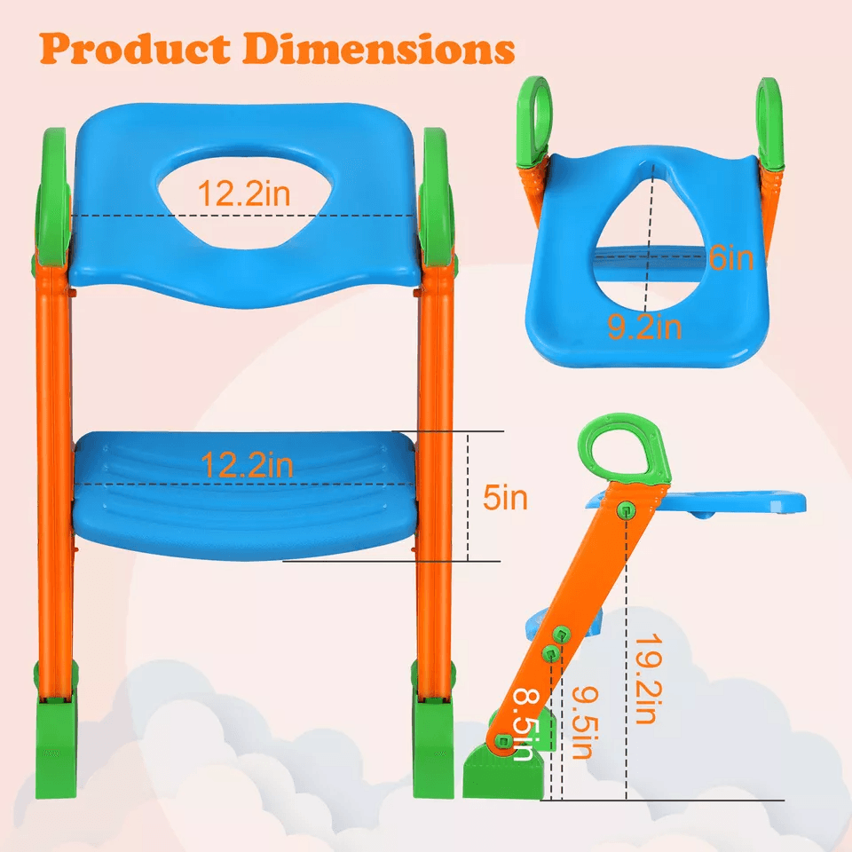 Kids Potty Training Seat With Step Stool Ladder Toddler Toilet Chair With Adjustable Height NonSlip 8