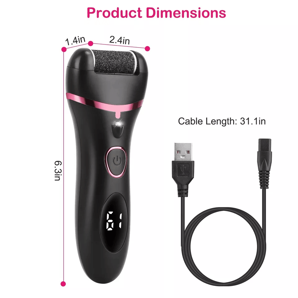 Electric Foot Grinder File Callus Dead Skin Remover Pedicure Tool Rechargeable Kit For Smooth Feet 10