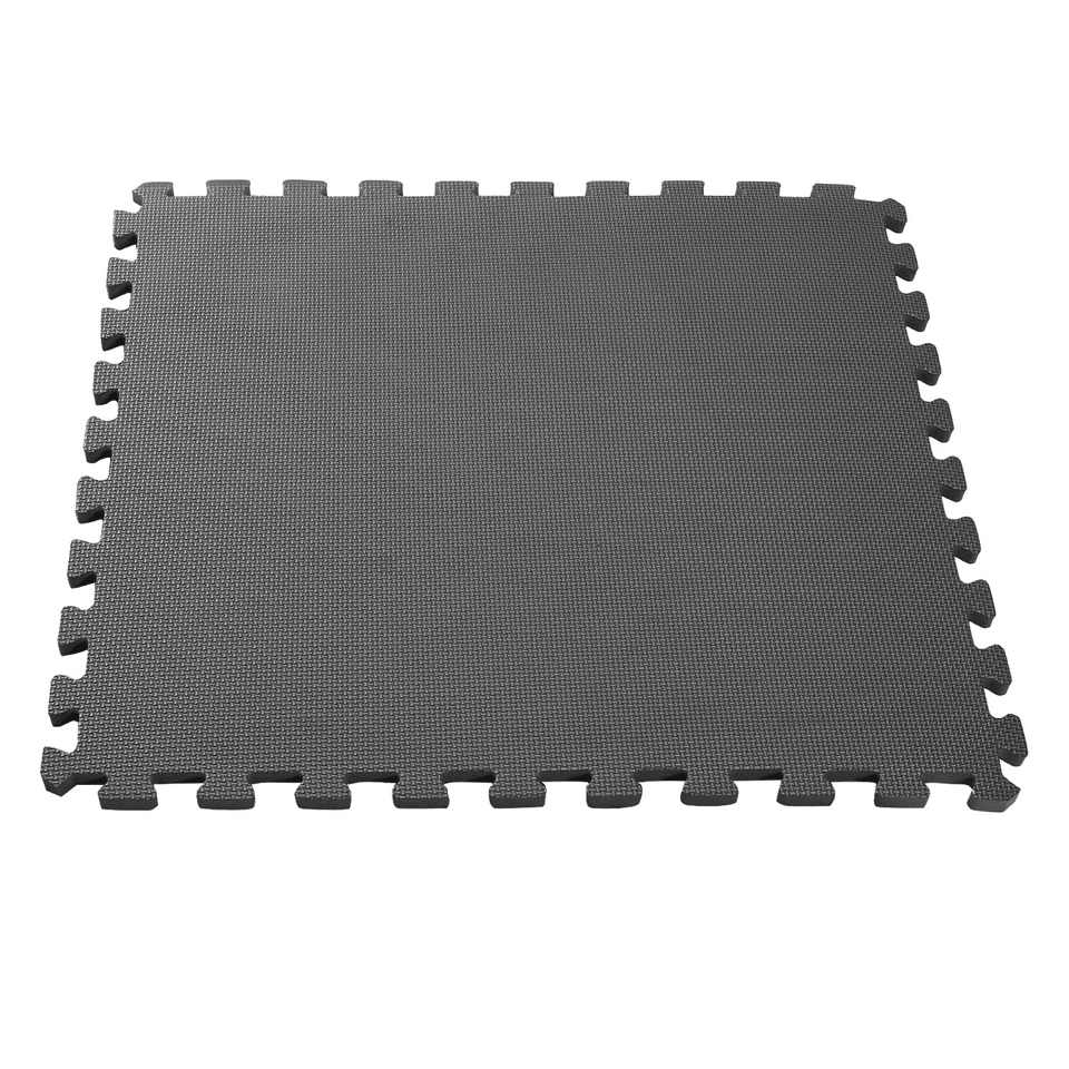 Gray Interlocking Puzzle Tiles Gym Exercise Mat Durable EVA Foam Floor Padding For Home Fitness Pla 10