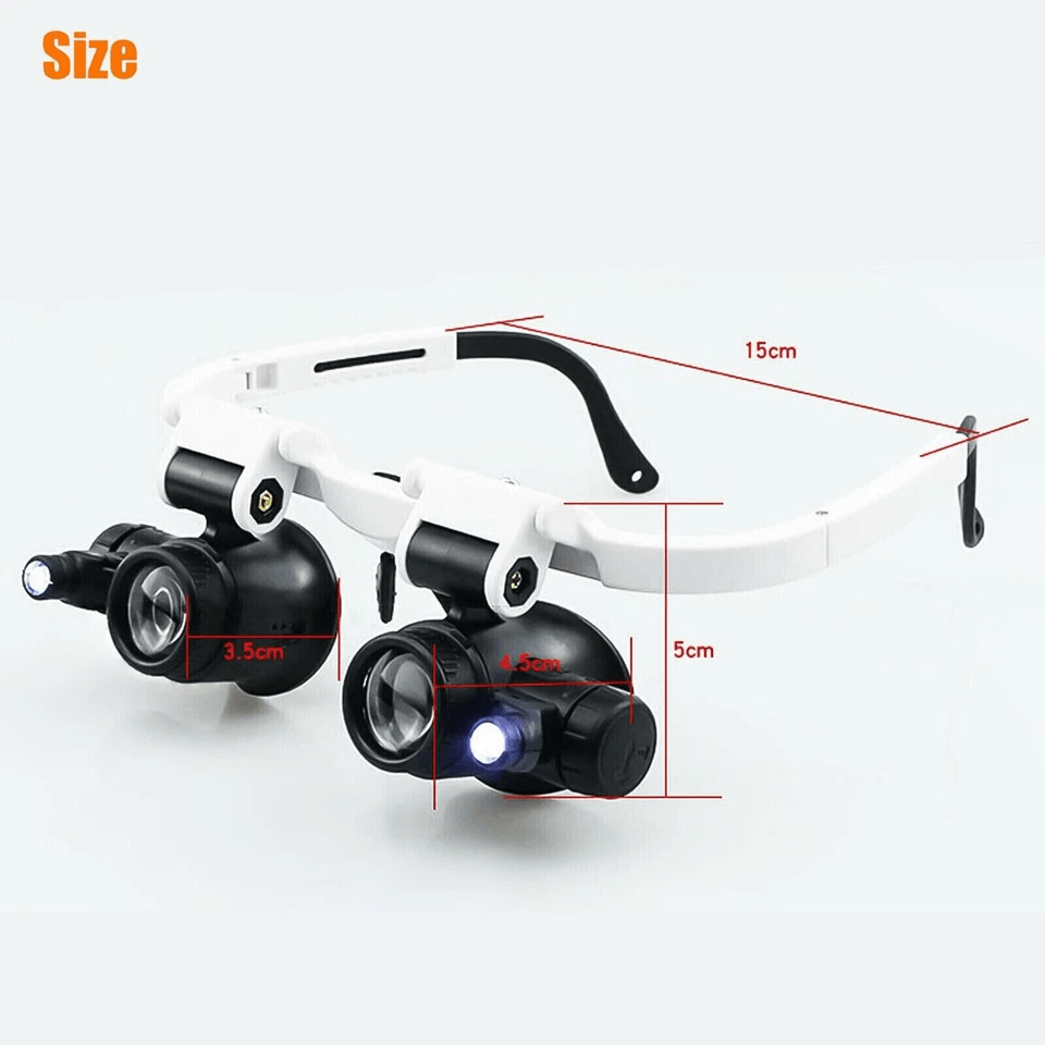 LED Light Head Magnifier Loupe High Clarity Magnifying Glass For Jewelry Watch Repair Reading Elec