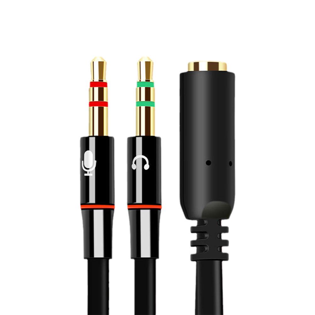 Computer Audio Splitter 3.5mm Headphone Mic Splitter for PC, Laptop, Gaming & Streaming