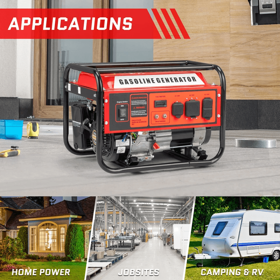 Power Equipment Portable Generator RV Ready 4 Stroke Engine Electric Start 4