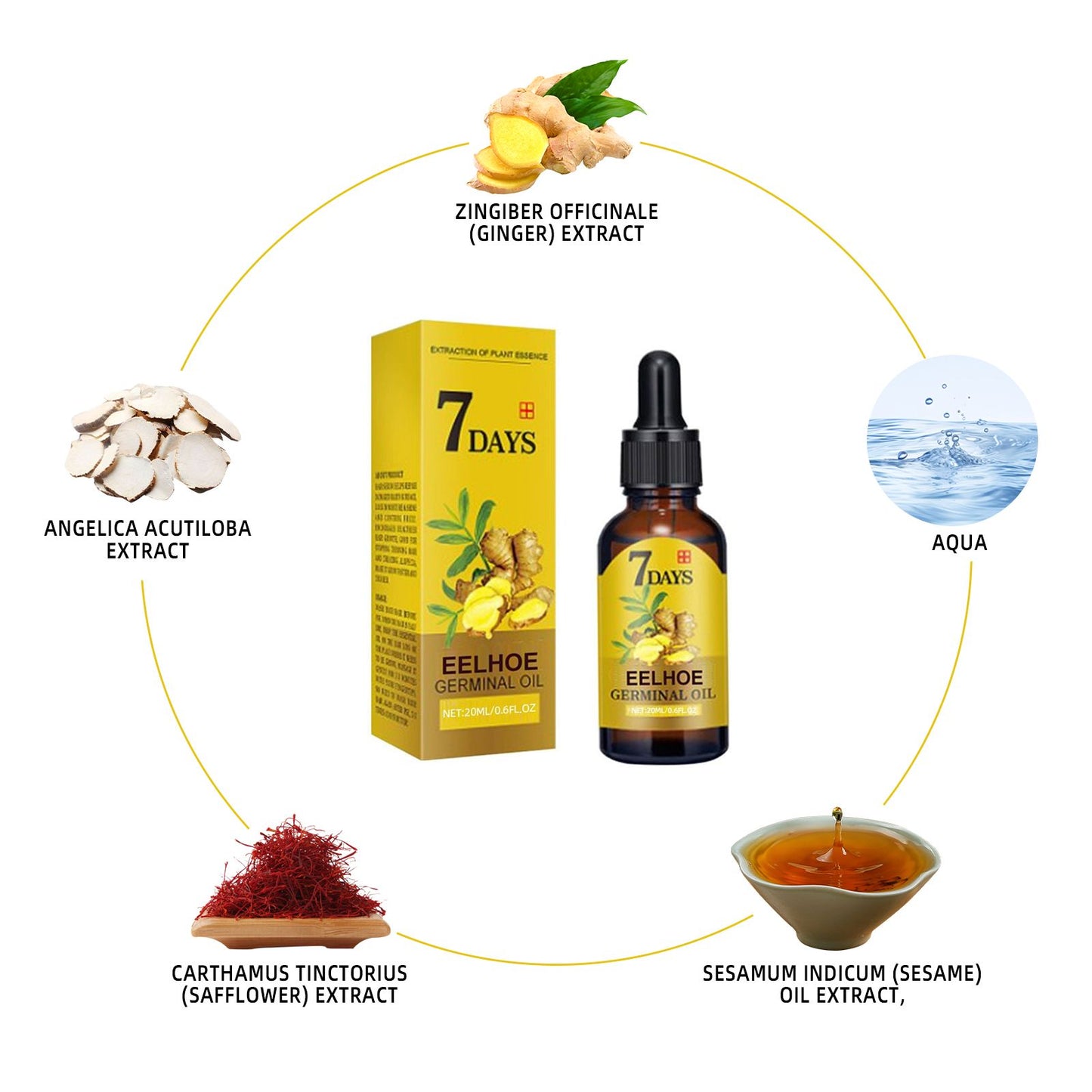 Ginger Hair Care Essence, Liquid Prevent Hair Loss, Nourish Hair Follicles & Strengthen Roots for Healthier Hair
