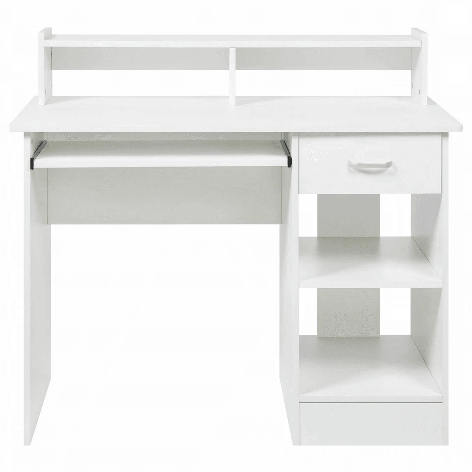 Writing Table Computer Desk Laptop PC Furniture Wood Study Workstation With Hutch Cabinet For Offi 8