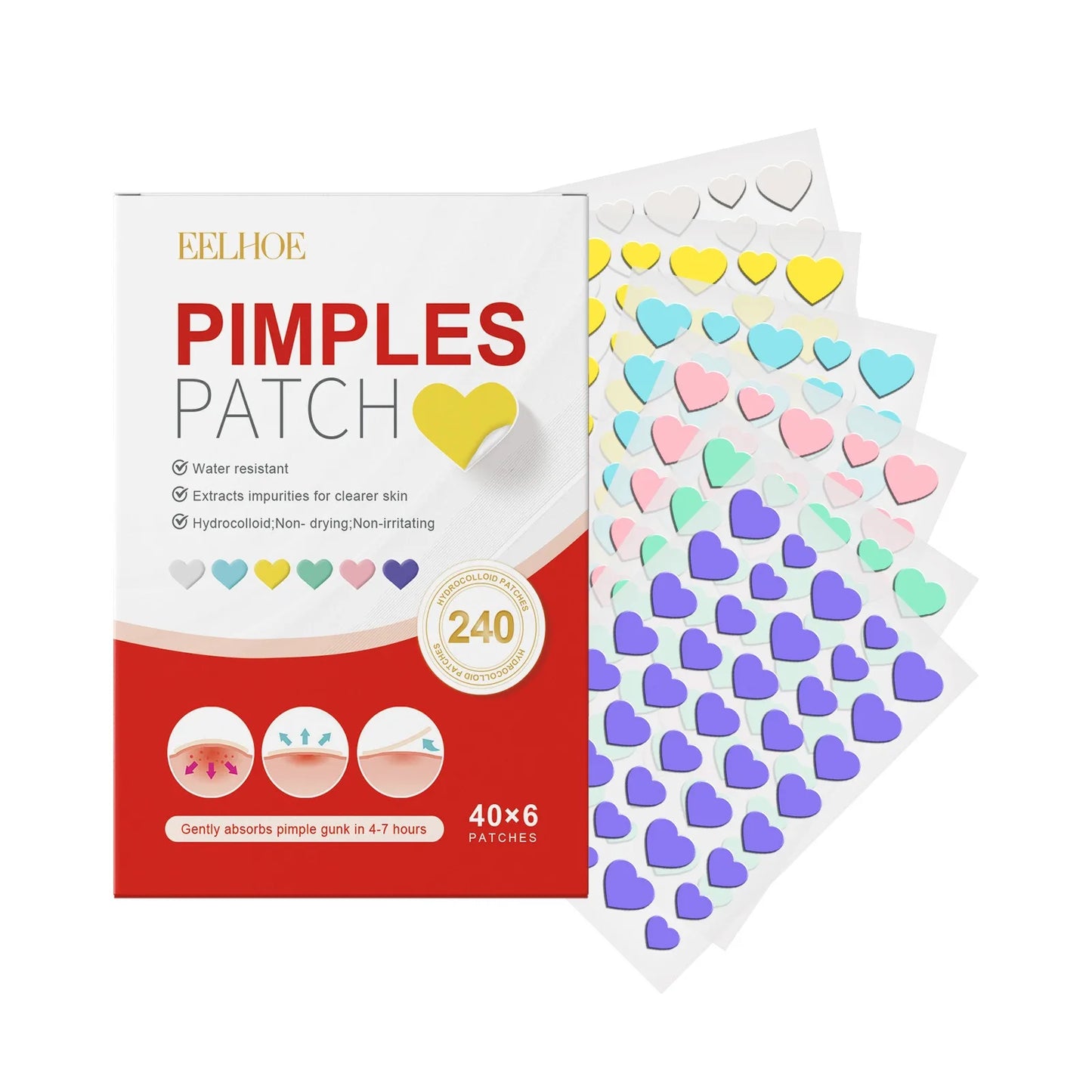 New HighEnd Acne Patches 240pcs Heart Star Shape Hydrocolloid Dots for Moisturizing Concealing