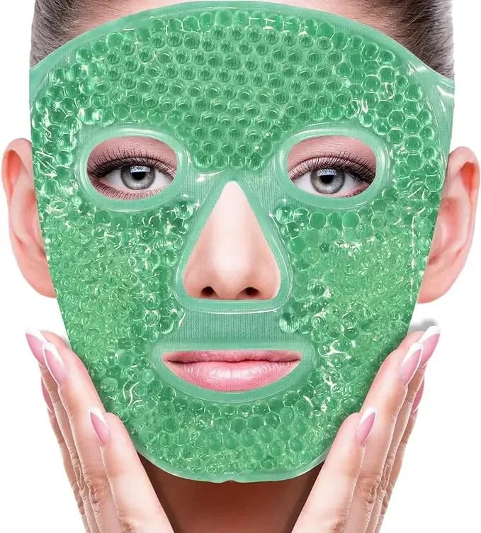 Spa Ice Cold Hot Heat Full Face Eye Mask Gel Beads Compress for Puffy Eyes Dark Circles