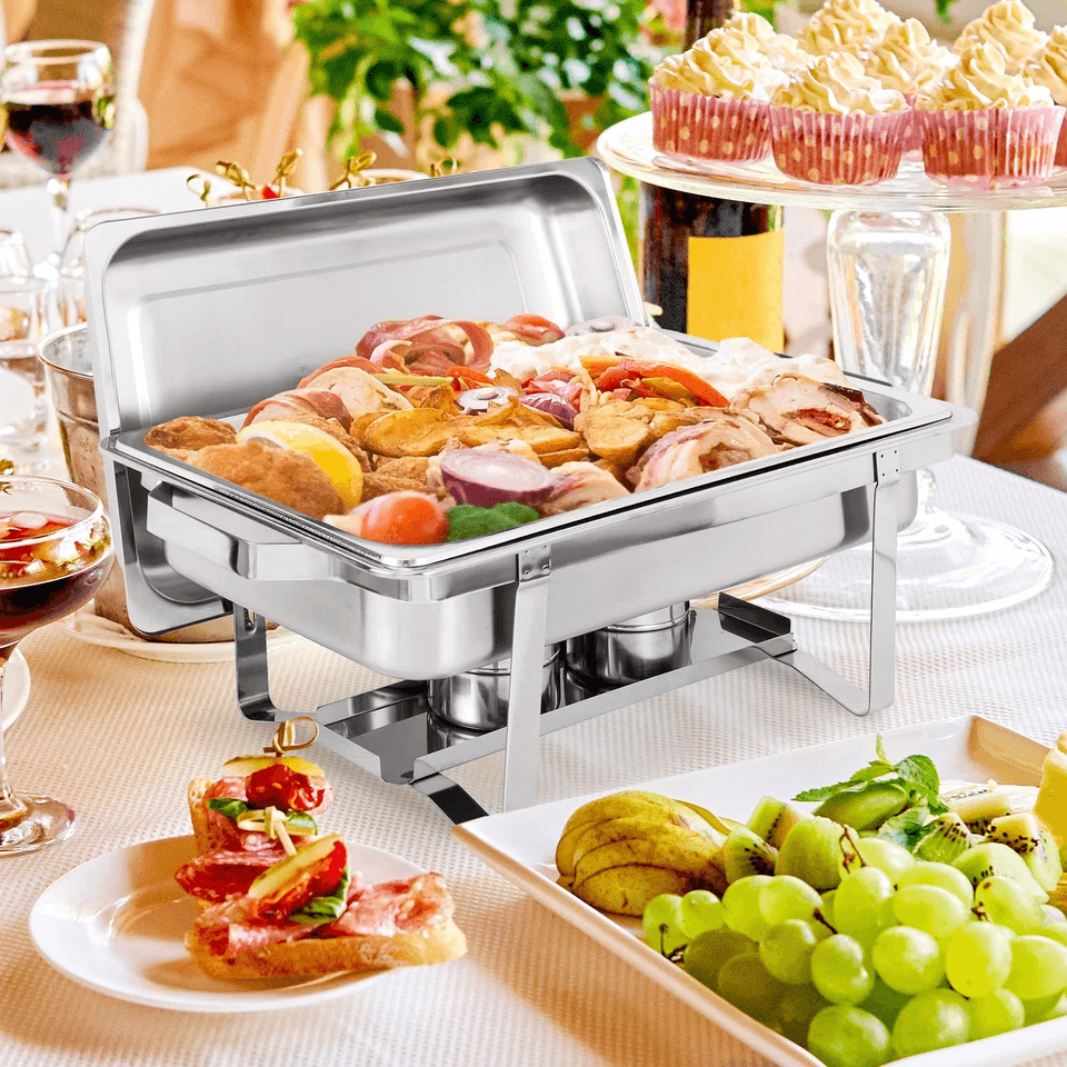 Stainless Steel Chafing Dish Buffet Set With Water Pan Fuel Holder Full Size Catering Chafer For P 6