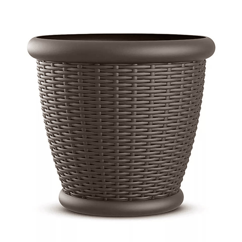Suncast Willow 18 Decorative Wicker Patio Planter Pots Indoor Outdoor Resin Flower Containers 6