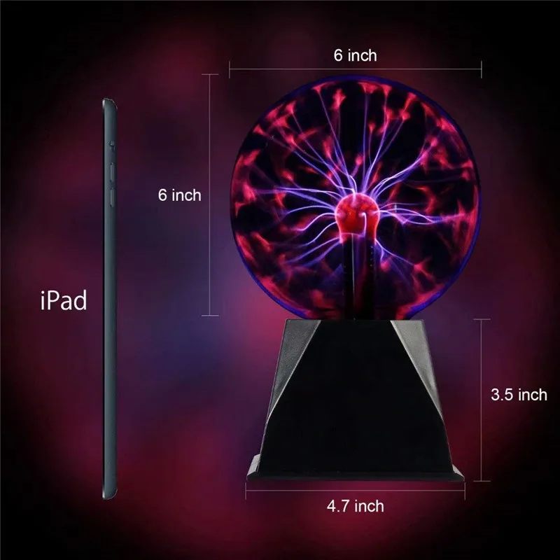 Magic Plasma Ball Lamp Touch Glass LED Night Light for Kids Bedroom Decor Christmas Party Gift