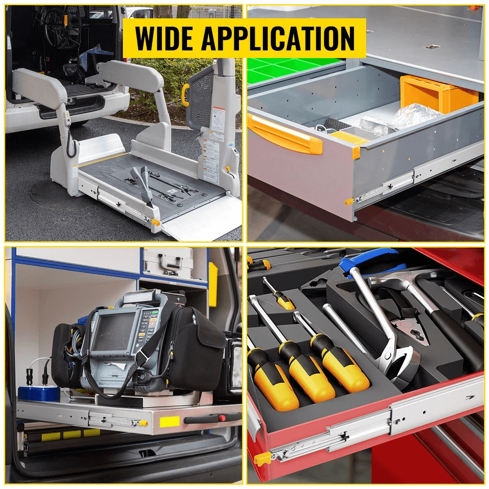 Heavy Duty Drawer Slides With Lock Ball Bearing Full Extension Side Mount 6