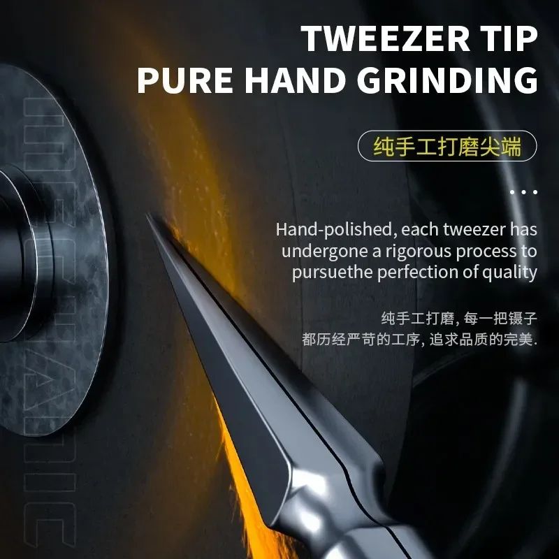 Stainless Steel Precision Tweezers AntiCorrosion High Hardness Clamping For Chip Tin Planting Jump 5