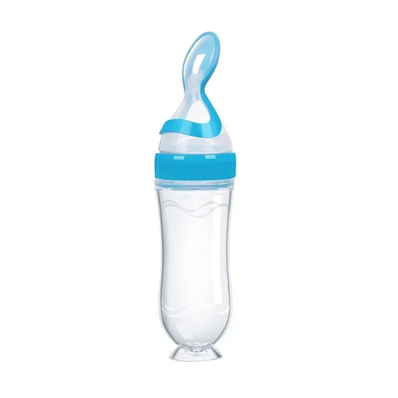 3 Oz Silicone Baby Food Feeder Squeeze Dispensing Spoon With Suction Cup For Toddlers Infants 2