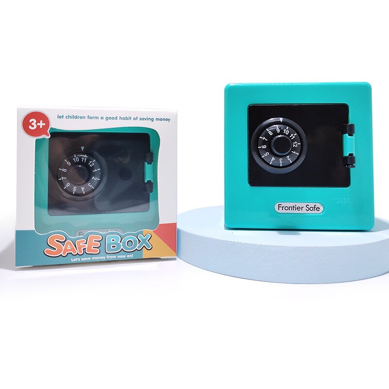 Mini ATM Piggy Bank Retro Password Money Box For Cash CoinsRotating Dial Safe With Automatic Depos 10