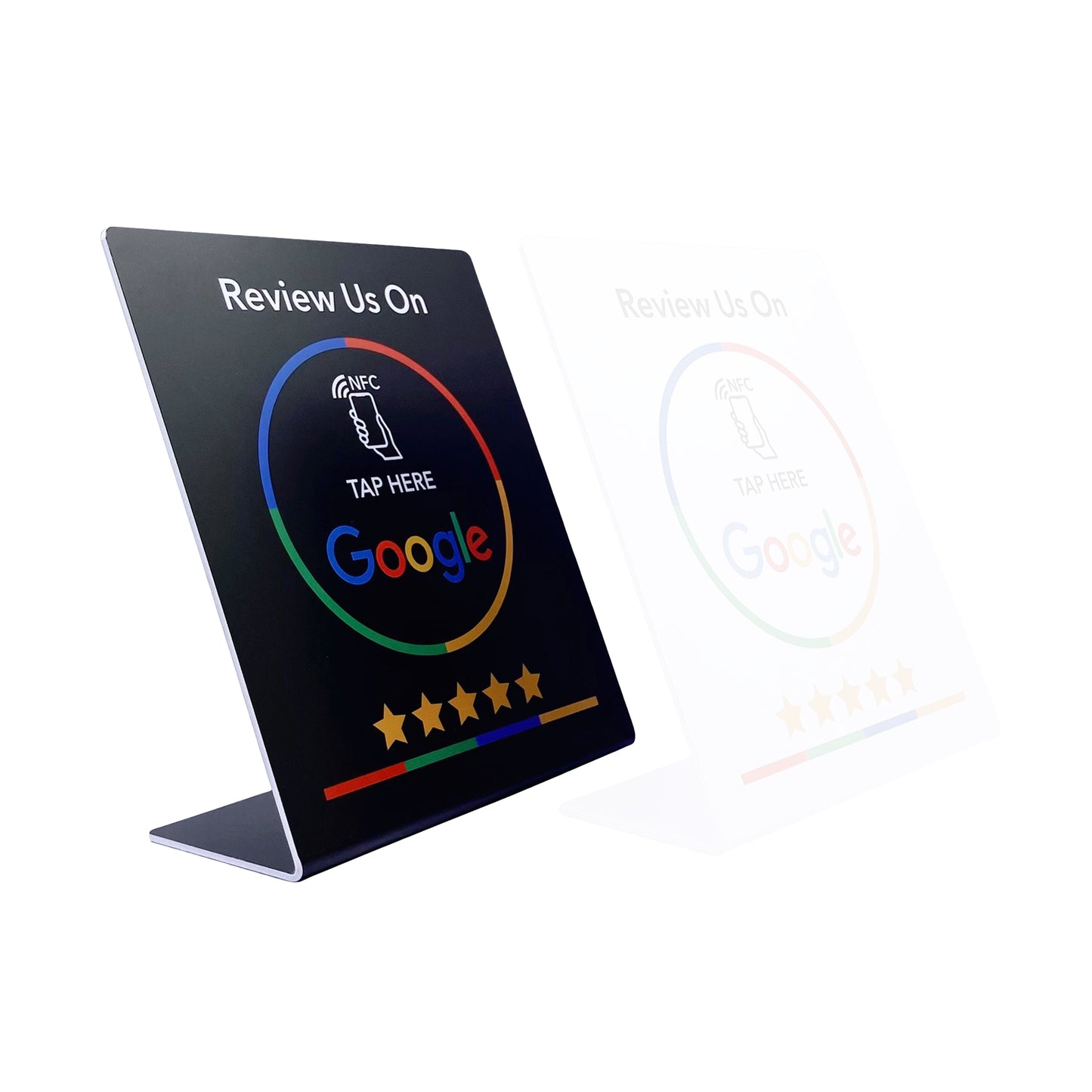 Programmable NFC Google Review Station 1356MHz Table Display with Standing Brand Bracket